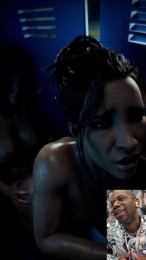 Panam Getting Ass Fucked by Transgender V in a Public Locker Room