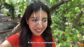 Crazy Girl Sucking Dick in the Bushes - Huge Facial Cumwalk