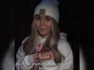 Concupiscent gal sucks everyone for joining a gang of skaters