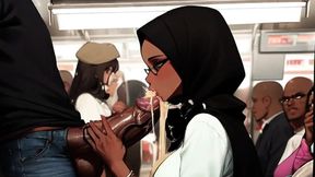 Beautiful women fucked in public on spicy anime train
