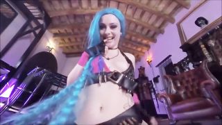 League of Legends Jinx Cosplay POV Suck &amp; Fuck from Behind