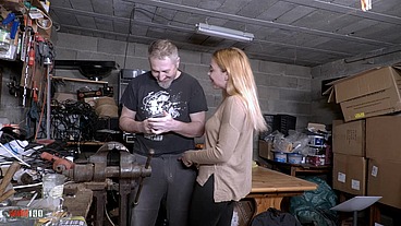 Wild fuck in the workshop with busty Spanish Milf Tania Villalobos