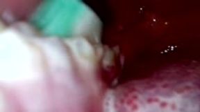 Teenie in Giantess Huge Mouth as she Brushes her Huge Teeth POV 1080 smaller