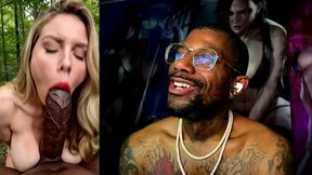 beautiful white girl deepthroating thick bbc, ai generated