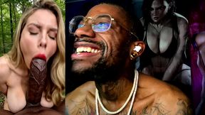 beautiful white girl deepthroating thick bbc, ai generated