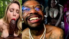 beautiful white girl deepthroating thick bbc, ai generated