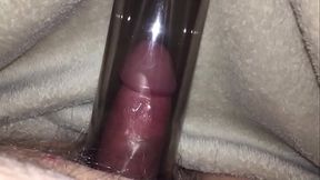 Fat man uses penis pump on small dick