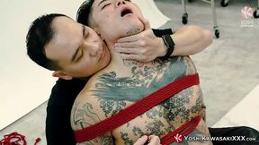 Bound Yoshi Kawasaki Enjoys Extreme Shibari Session
