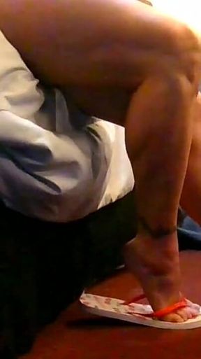 Walking Slapping Heels Crossed Leg or Standing Flipflops