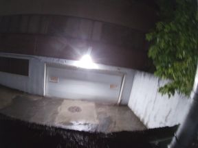 Mature sissy CD out in the rain in A parking lot in public masturbation.