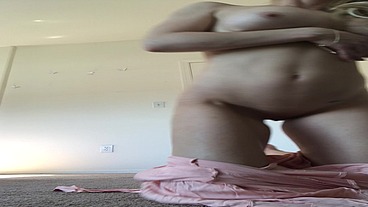 Teasing you with the hottest strip tease of your life in my pink dress