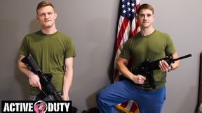 ActiveDuty - Youthfull Military Dudes Condom-Free Spin Flop