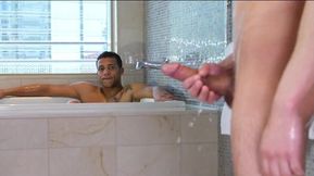 Shower action with the attractive Latino perverts