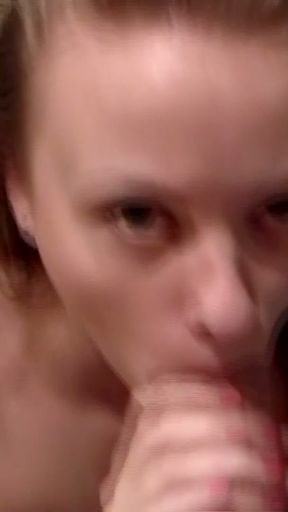 Hot Blonde Ukrainian Slut On Her Knees Taking Fat White Cock   Clip 1