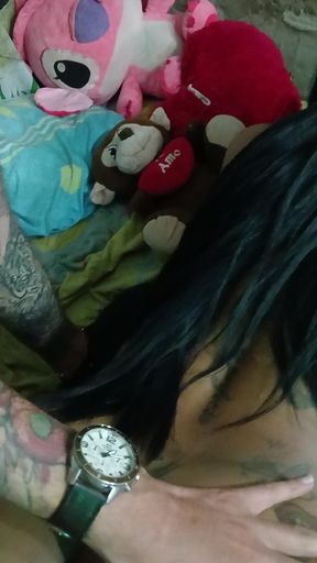 Venezuelan Trans, Big Ass with a Good Body Lets Her Cock Get Twisted, Deep Throat