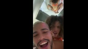 Sexy orange lingeried tranny dominates her sub bf