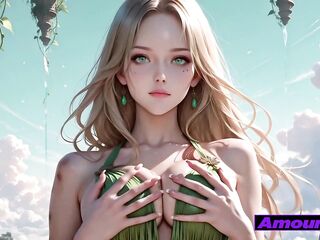 AI Golden-haired Gets Drilled in Air, Groans Soft as Sexy Cum Splatters Her Face