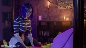 Raven & the Were-Beast's huge cock fucking and creampie