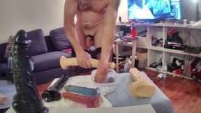 riding big dildo in stocking