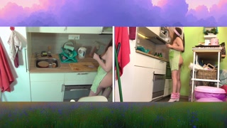 I cook naked, in a small apron