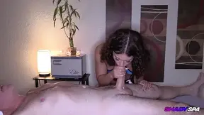 Sexy masseuse gets happy ending hand work