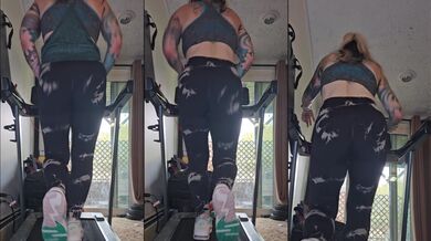 Watching her ass jiggle while she runs her tight leggings dry