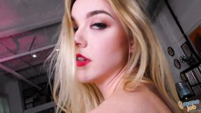 ”Anny Aurora jerks off Mr. POV in the point-of-view hand job video Slutty German Tutor!”