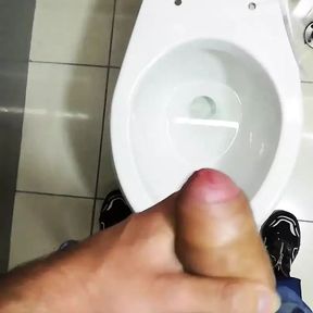 Jerking Off My Big Uncut Cock At The Mall&#039;s Public Bathroom - Camilo Brown