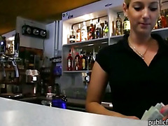 Barmaid Lenka twat pounded with stranger