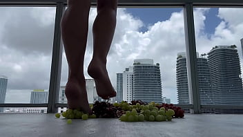 For lovers of foot fetish I crush grapes with my feet