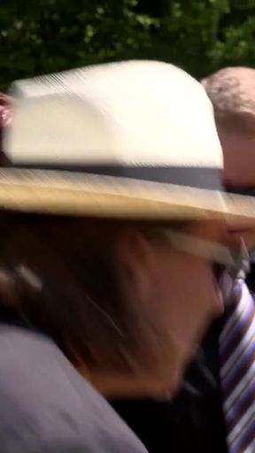 Scarlet Rose does sucks and fucks two huge cocks outdoors