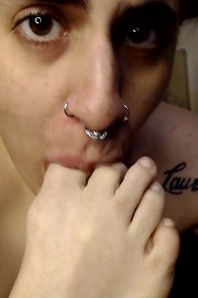 Abby Sucking Her Long Toes No Polish