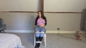 Rara tied up in jean and boots