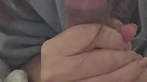 A relaxing blowjob at home. Ejaculation.