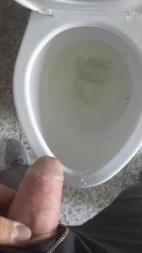 Uncut Boy Peeing in the Toilet