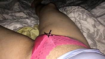 Tiny little puny  dick crossdresser  sissy models skimpy pink thong panties