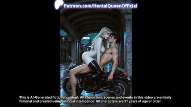 Oiled Blonde Gothic Gets Choked And Choker Gushing