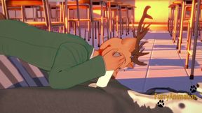 Louse gets throat wrecked by Legosi in 3D yaoi blowjob
