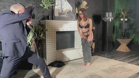 Submissive Maria at a photo shoot