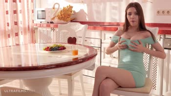 Mila Azul's Sizzling Kitchen Solo: Natural Beauty Fingers Herself