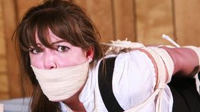 Gorgeous Lizz Andrews Heavily Bound Up, Massively Gagged, and FOOTBOUND & FURIOUS!