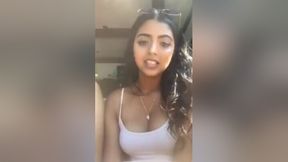 Indian girl talking on livestream