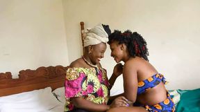 Cute African Lesbian Couple Romantic Giggling Before Going Down On Each Other&#039;s Pussies