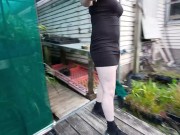 Crossdresser explores plant nursery