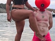Matriarch Ezada Sinn - ruined orgasms for My human object on the beach (preview)