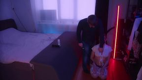 Lustful paramour pissing on face his woman'_s and ass to mouth fuck her, and she gets facial.