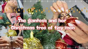 The giantess and her Christmas tree of tiny men