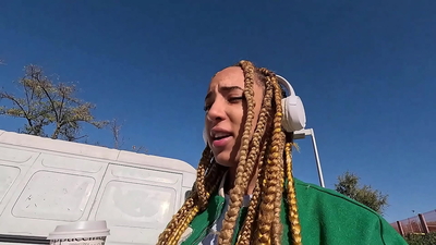 Ebony Luna Black recognizes me on the street and takes me to her house to fuck me mercilessly