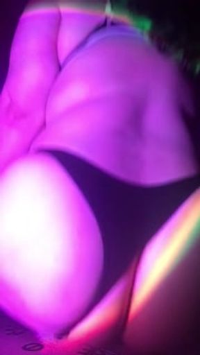 BBW rides dildo in thigh high socks