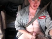 GINGER TRUCKER JERKS WHILE HE DRIVES - THOR JOHNSON